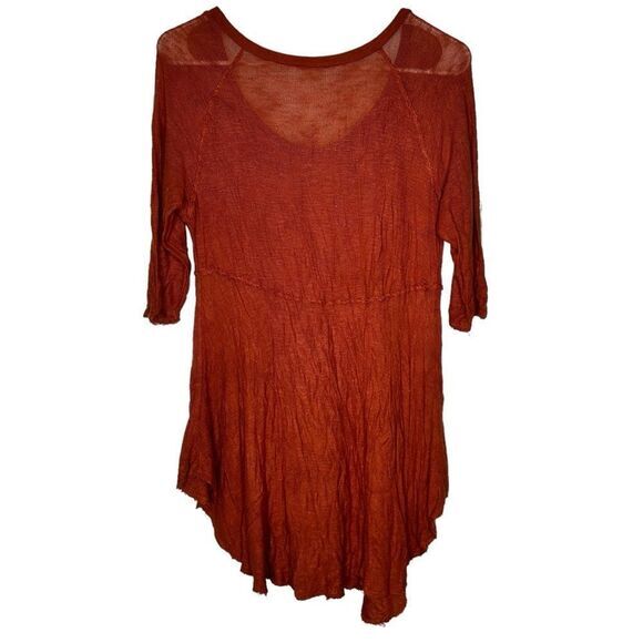 Intimately Free People Orange Solid All Day Wear Blouse size Medium - Picture 5 of 12
